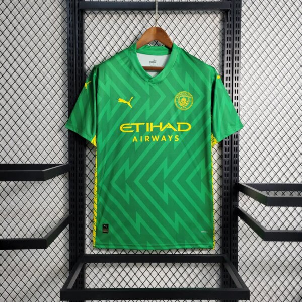 23-24 Manchester City Green Goal Keeper Fans Jersey