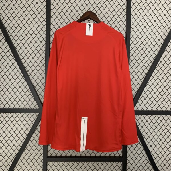 2007-08 Manchester United Home UCL Version Long Sleeve Retro Jersey - Image 4