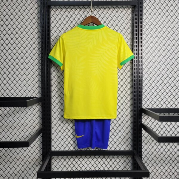 2023 Brazil Home Yellow Kids Kit - Image 4