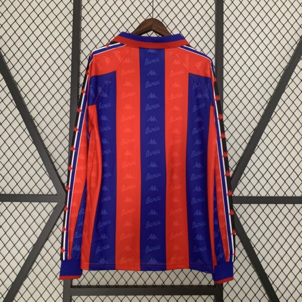 1996-97 Barcelona Home Long Sleeve Retro Jersey - Image 4