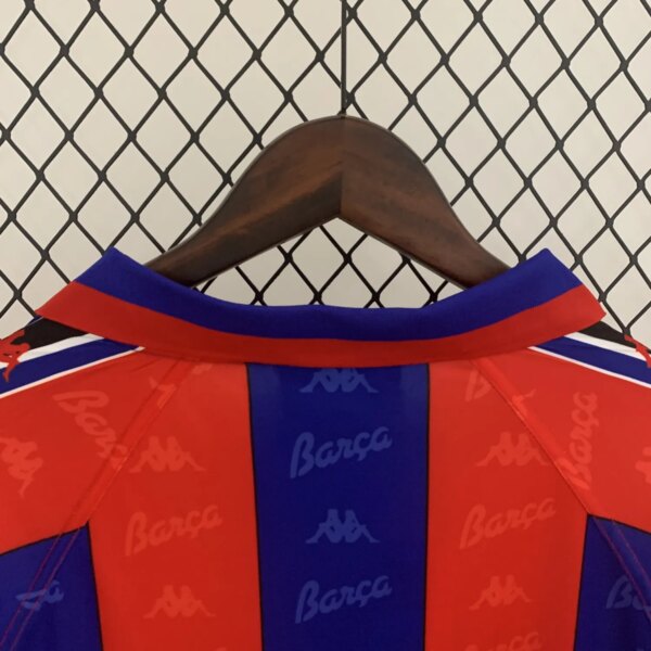 1996-97 Barcelona Home Long Sleeve Retro Jersey - Image 5