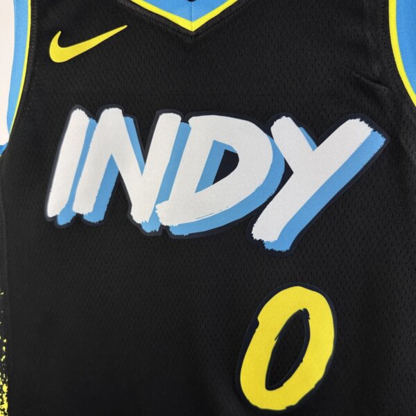 2024 Indiana Pacers City Edition HALIBURTON #0 Swingman NBA Jersey - Image 3