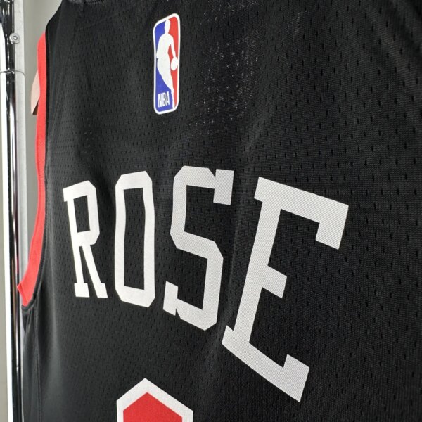 23-24 Chicago Bulls City Edition Derrick Rose #1 Swingman NBA Jersey - Image 6