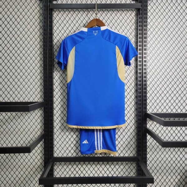 23-24 Leicester City Home Kids Kit - Image 3