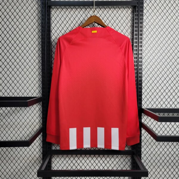 23-24 Atletico Madrid Home Long Sleeve Fans Jersey - Image 5