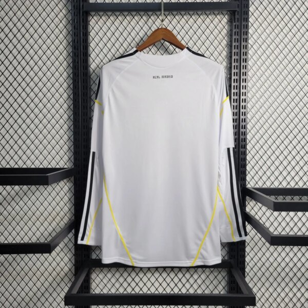 09-10 Real Madrid Home Long Sleeve Retro Jersey - Image 4