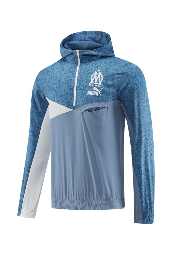 23-24 Olympique Marseille Hooded Windbreaker Suit - Image 2