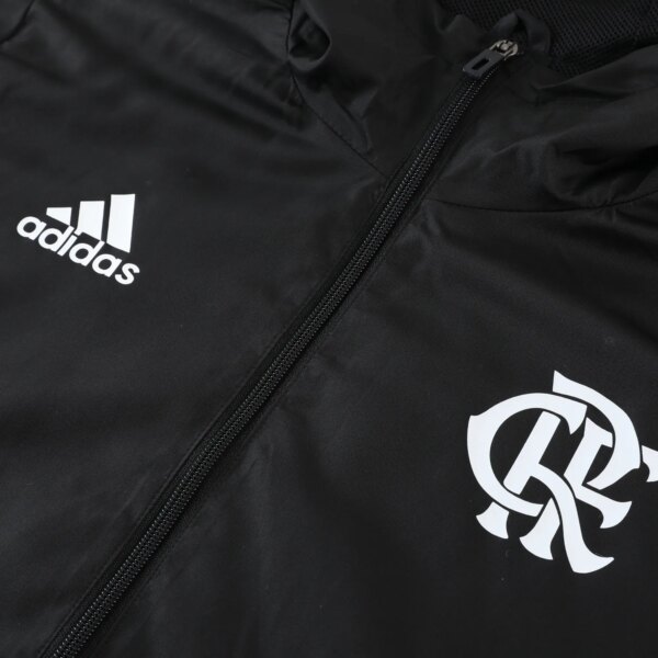 23-24 Flamengo Black Hooded Windbreaker S-XXL - Image 3