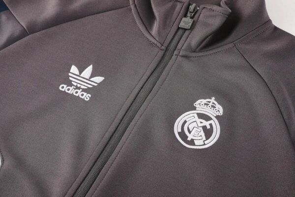 24-25 Real Madrid Grey Jacket Tracksuit - Image 2