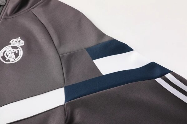 24-25 Real Madrid Grey Jacket Tracksuit - Image 3