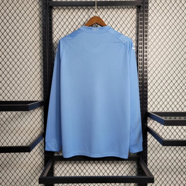 23-24 Manchester City Home Long Sleeve Fans Jersey - Image 3