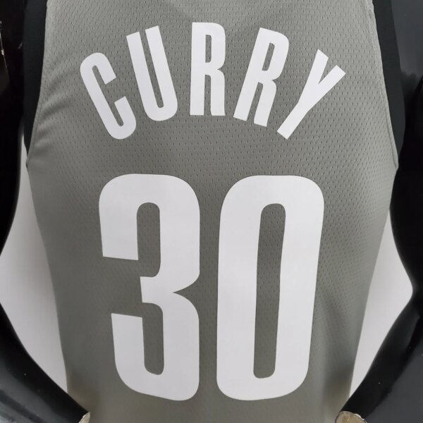 Nets Curry #30 Flyer Grey NBA Jersey - Image 4