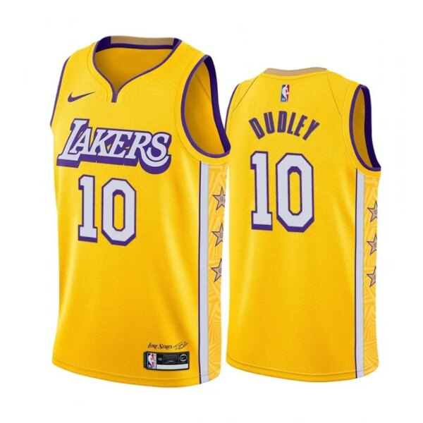 19-20 Lakers Yellow V-Neck Hot Pressed Jersey - Image 15
