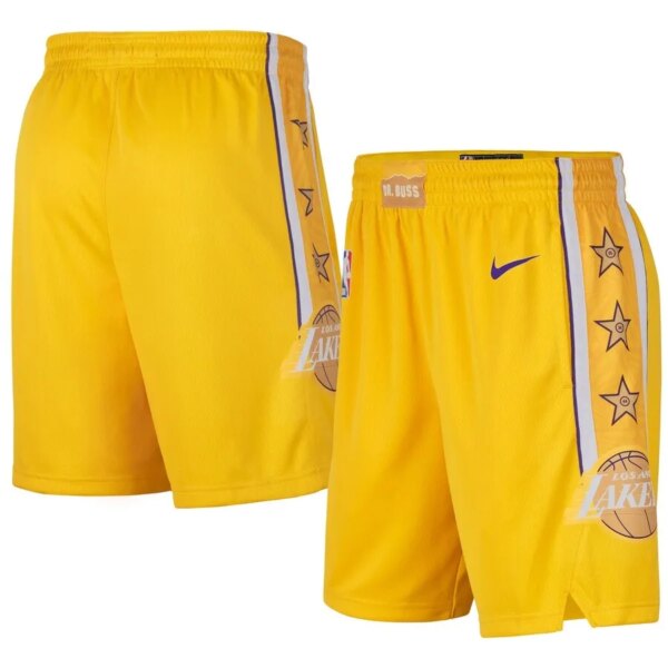 19-20 Lakers Yellow V-Neck Hot Pressed Jersey - Image 17