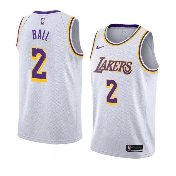 Lakers Retro Round Neck Hot Pressed Jersey - Image 5