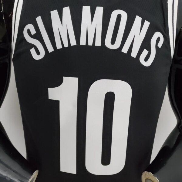 75th Anniversary Simmons #10 Nets Black NBA Jersey - Image 2
