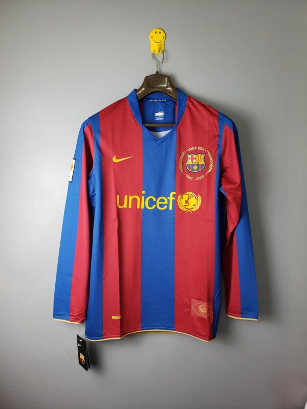 07-08 Barcelona Home Long Sleeve Retro Jersey