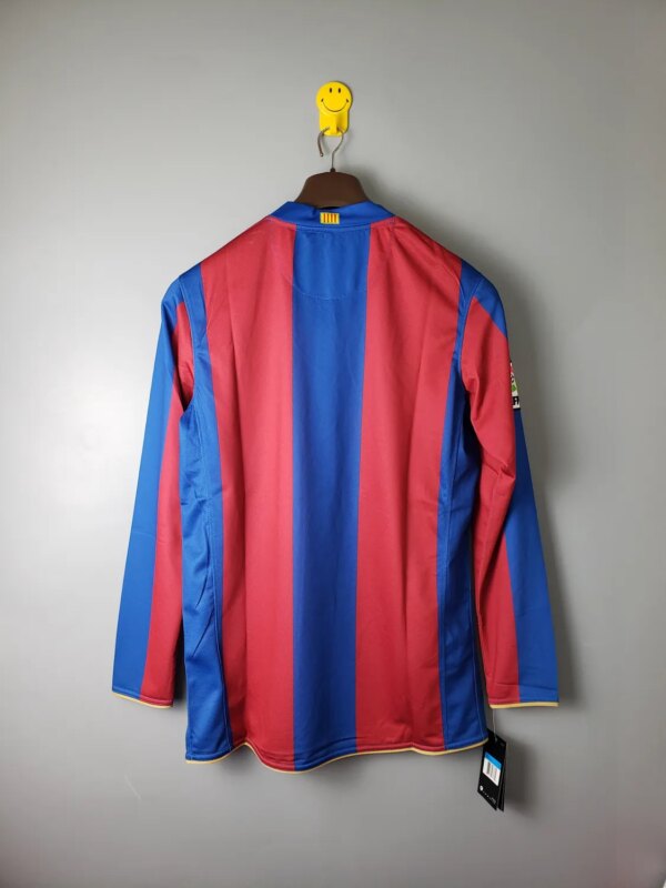 07-08 Barcelona Home Long Sleeve Retro Jersey - Image 4