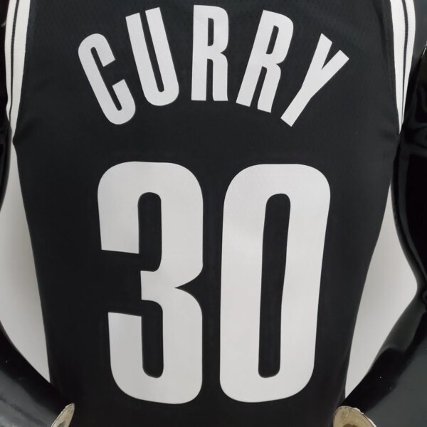 75th Anniversary Curry #30 Nets Black NBA Jersey - Image 3