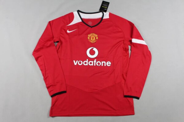 2005 Manchester United Red Retro Long Jersey