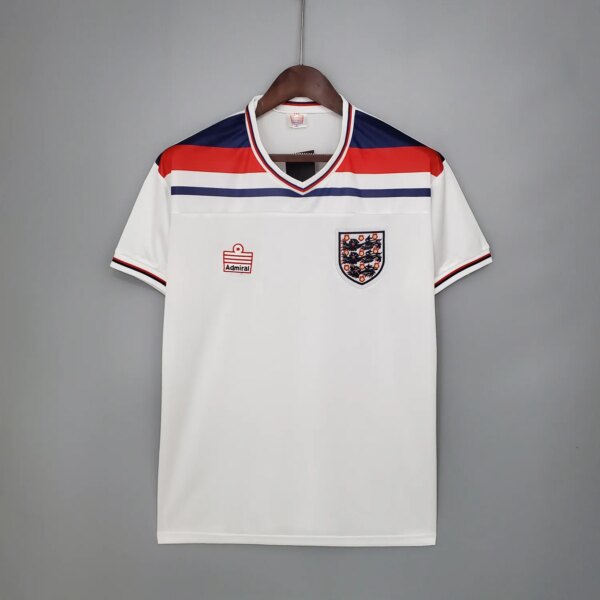 1982 England Home White Retro Jersey