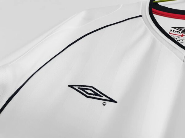 01-03 England Home White Retro Jersey - Image 2