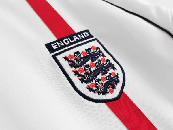 01-03 England Home White Retro Jersey - Image 3