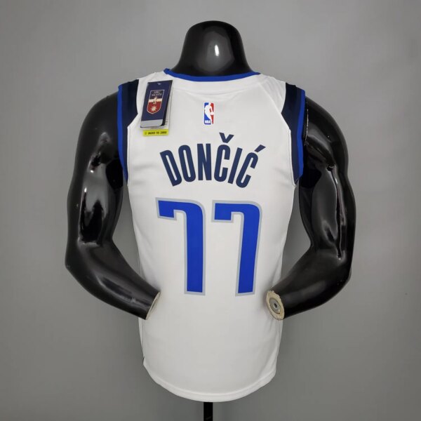 DONCIC#77 Mavericks home White NBA Jersey - Image 2