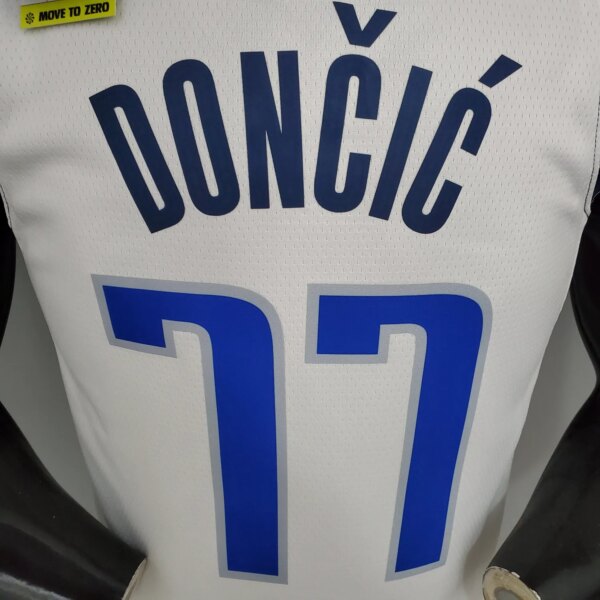 DONCIC#77 Mavericks home White NBA Jersey - Image 3