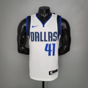 NOWITZKI#41 Mavericks home White NBA Jersey