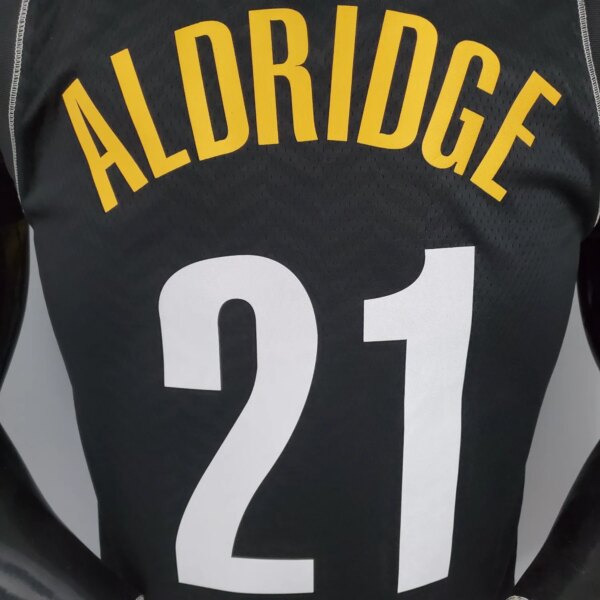 New Brooklyn Nets ALDRIDGE#21 City Edition Black - Image 4