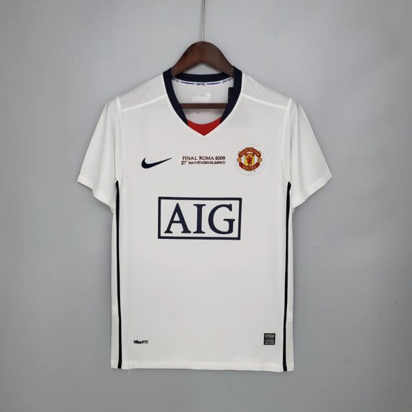 08-09 Manchester United  Champions League away white fans jersey