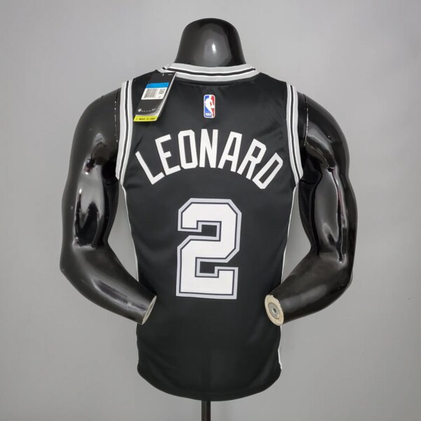 LEONARD#2 Spurs Black NBA Jersey - Image 3