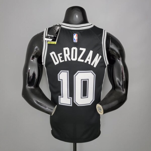 DeROZAN#10 Spurs Spurs Black NBA Jersey - Image 2