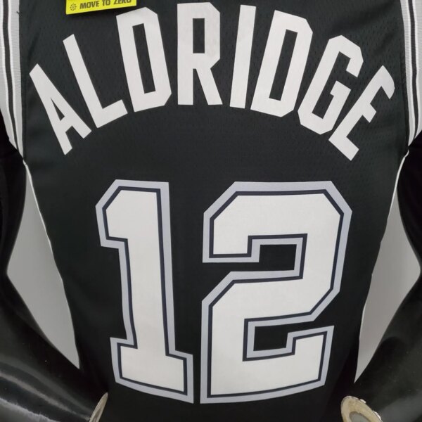 ALDRIDGE#12 Spurs Black NBA Jersey - Image 2