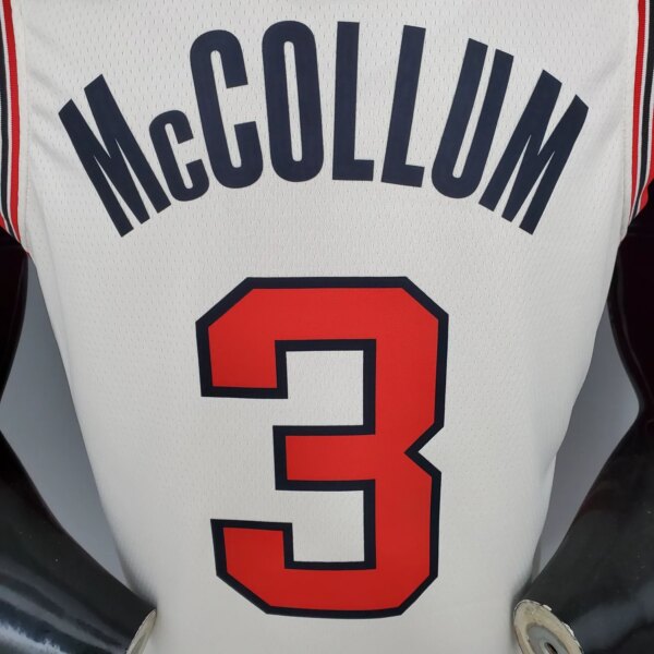 McCOLLUM#3 Portland Trail Blazers Beige NBA Jersey S-XXL - Image 2