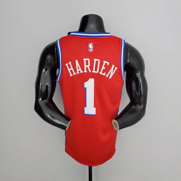 76ers Harden #1 V-Neck Red - Image 2