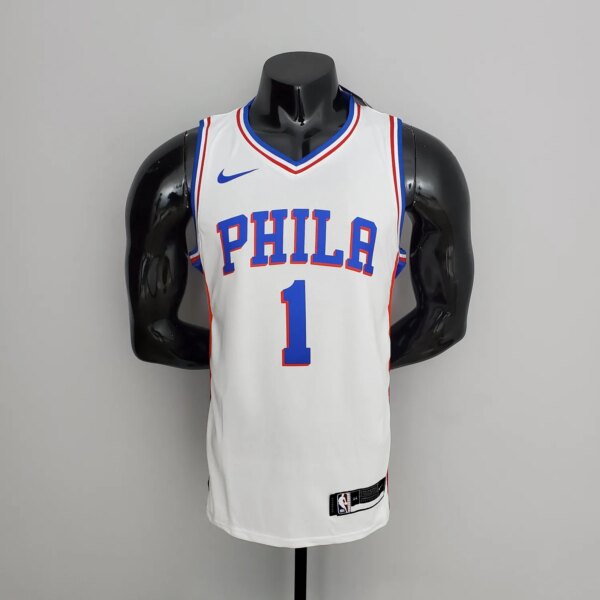 76ers Harden #1 V-Neck White