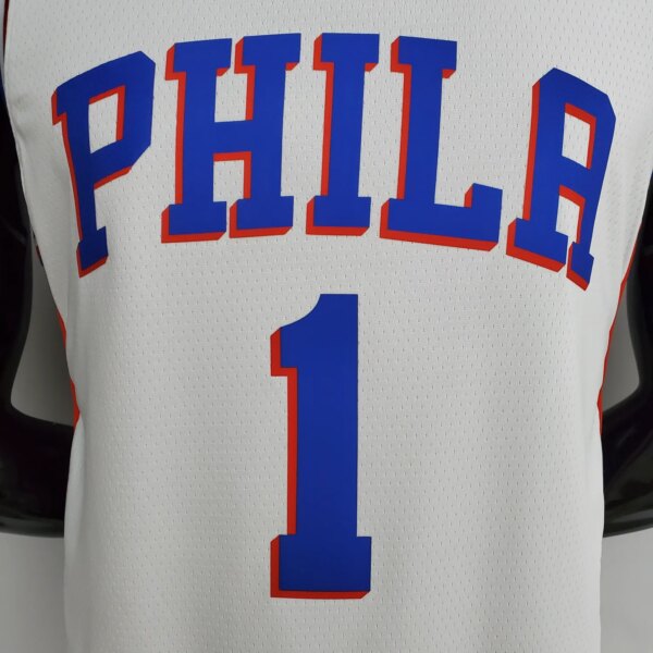 76ers Harden #1 V-Neck White - Image 2