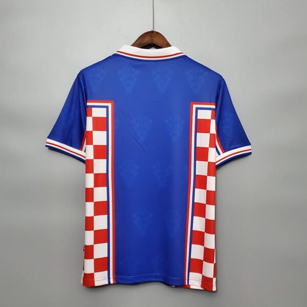 1998 Croatia Away Blue Retro Jersey - Image 2