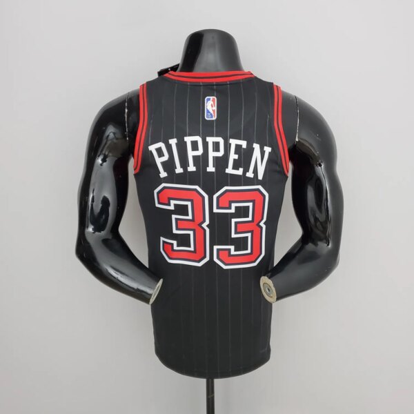 75th Anniversary Pippen#33 Bulls Flyers Black NBA Jersey - Image 3
