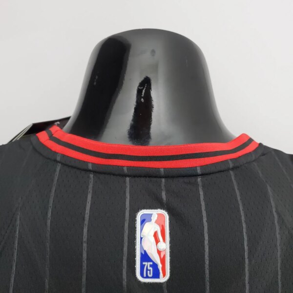 75th Anniversary Jordan #23 Bulls Flyers Black NBA Jersey - Image 2