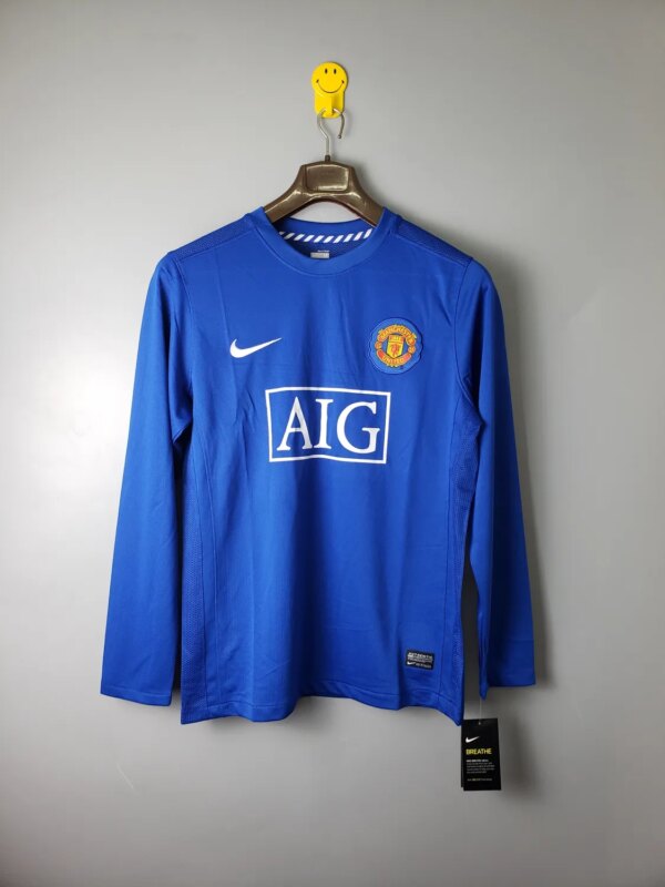 08-09 Manchester United Blue Long Sleeve Retro Jersey