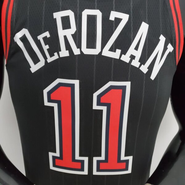 75th Anniversary DeRozan#11 Bulls Flyers Black NBA Jersey - Image 3