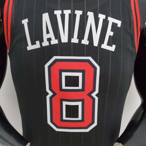 75th Anniversary LaVine#8 Bulls Flyers Black NBA Jersey - Image 3