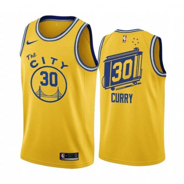 Golden State Retro Yellow  Hot Pressed Jersey - Image 2