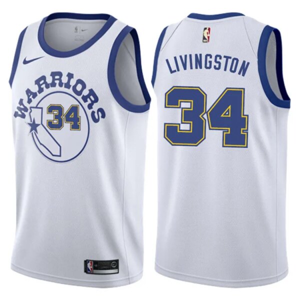 Golden State Retro White Hot Pressed Jersey - Image 2