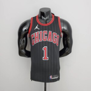 75th Anniversary Rose #1 Bulls Flyers Black NBA Jersey