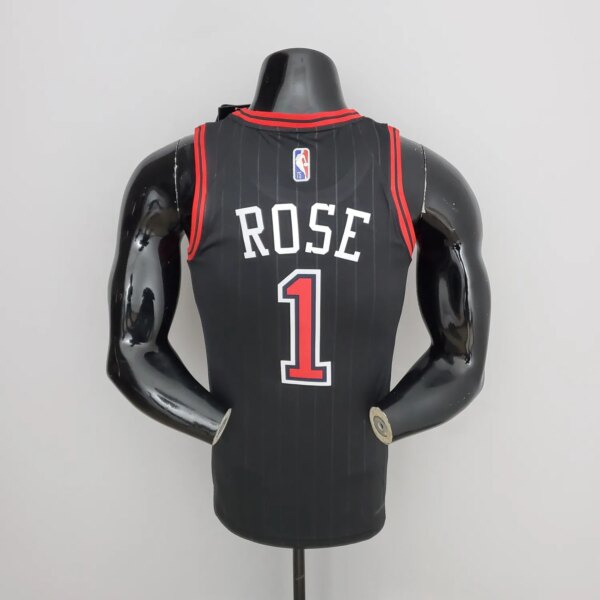 75th Anniversary Rose #1 Bulls Flyers Black NBA Jersey - Image 2