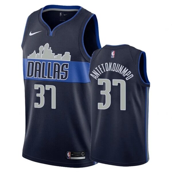 Dallas Mavericks Dark Blue Hot Pressed Jersey - Image 5